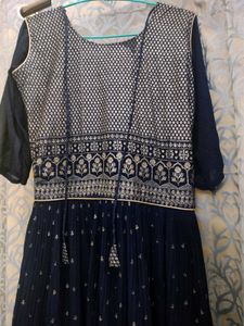 Embellished Navy Blue Ethnic Gown