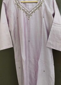 New Unused CottonSilk Cutdana Straight Suit
