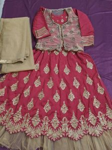 Elegant Pink Embroidered Gown