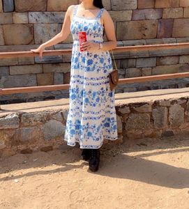 Boho Blue Floral Maxi Dress
