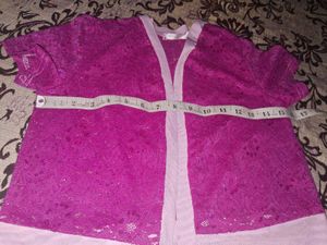 Sparkly Pink Cropped Cardigan