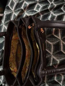 Black quilted handbag