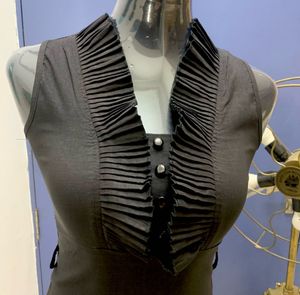 Classy Black Sleeveless Ruffled Top