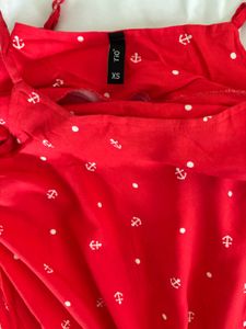 Red Anchor Print Jumpsuit