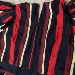 Striped Jumpsuit with Belt