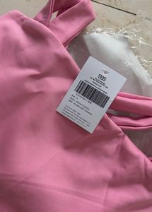 Pink Tie-Shoulder Crop Top