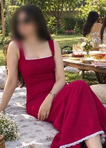 Diamond Lady Elegant Red Maxi Dress