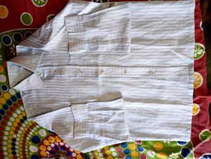 Men’s Light Blue &amp; White Vertical Striped