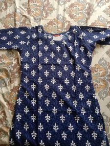 Blue Floral Print Kurta