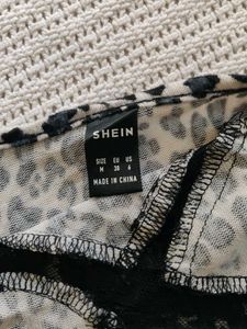 SHEIN Leopard Print Slip with Lace Trim