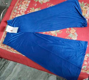 BLUTEX set of two white and blue Flowing Palazzo