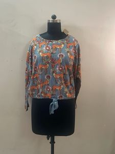 Chic Cheetah Print Tie-Front Top