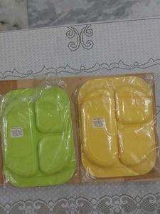 Kids Partitioned Plastic Plates with Spoon n Fork
