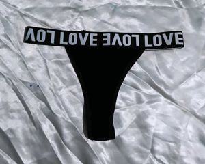 Black Thong with "LOVE panty