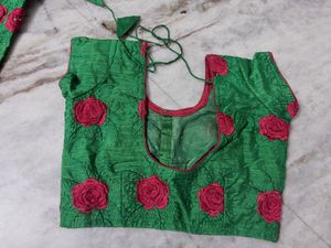 Green Floral Lehenga Choli Set
