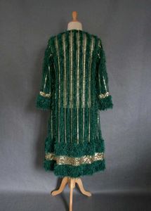 Emerald Green Embellished Long Kimono