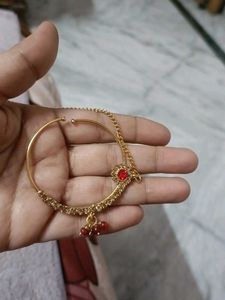 Exquisite Red &amp; Gold Jhumka Earrings