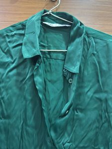 Green Satin Shirt