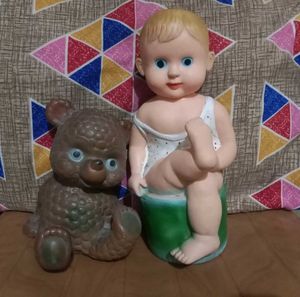 Vintage Baby Doll and Teddy Bear