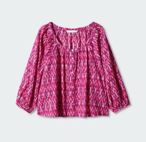 Mango Printed Puffed Sleeve Top