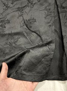 Black Brocade Cheongsam Skirt