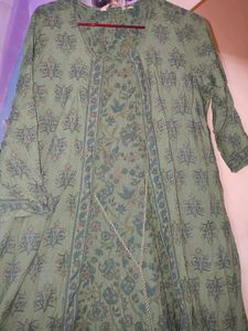 Elegant Green Floral Print Kurta