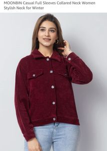 Maroon Corduroy Cropped Jacket newwdtag