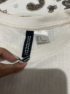 White pointelle top