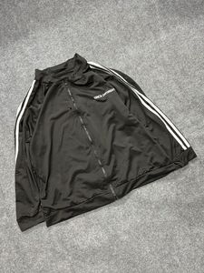 Black Track Jacket with White Stripes