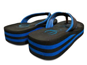 Comfortable Blue &amp; Black Flip-Flops |Cushioned EVA