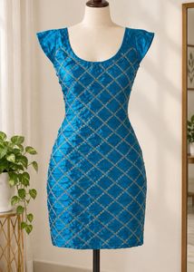 Stunning Blue Embroidered Dress