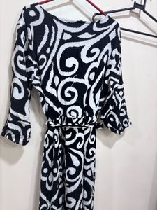 Monochromatic Printed Midi Dress