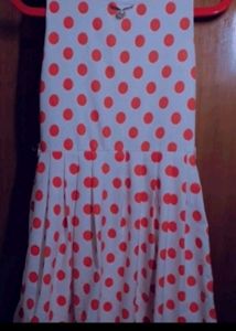 Combo Stylish Checkered Fit &amp; Flared Dress And Fruity Orange Polka Dots