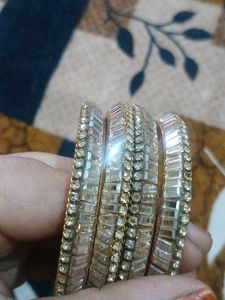 Sparkling Crystal Bangles Set