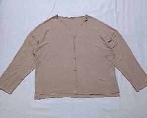 Comfy Ruffle Trim Long Sleeve Top