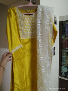 Golden Yellow Kurta Set with Dupatta