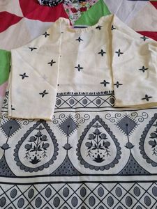 Elegant Cream Kurta with Mirror Work
