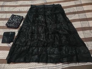 Elegant Black Ethnic unstitched lehenga choli