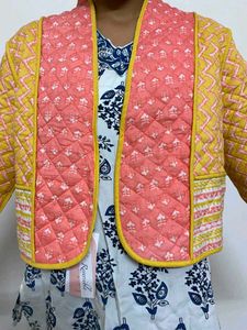 Yellow &amp; Pink Quilted Jacket