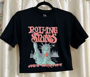Rolling Stones NYC Graphic Cropped T-Shirt
