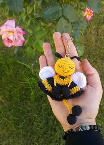 Cute Crochet Bee Keychain