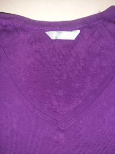 M&amp;S Deep Purple V-Neck Jersey Top