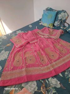 Pink Rajputi poshak peacock 🦚 gotta patti