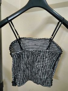Gingham Smocked Crop Top
