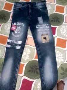 Stylish Graphic Print Jeans