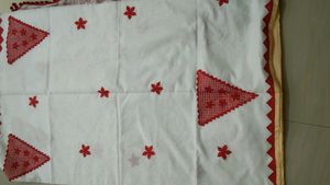 Pure Cotton Material Jamdani (Red ♥️ White 🤍)