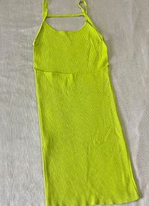 SHEIN Neon Green Ribbed Dress