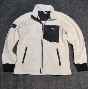 Puma Sherpa Teddy Fleece Zip Jacket (Cream/Black -