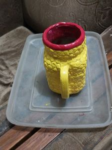 Handmade Yellow Textured Vase