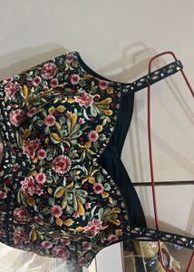 Embroidered Crop Top &amp; Skirt Set